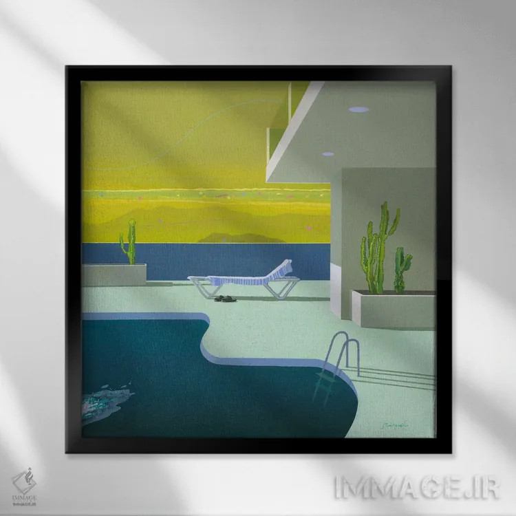 تابلو آرامش ۴ اثر بنیتو سالمرون - نمای قابدار مشکی