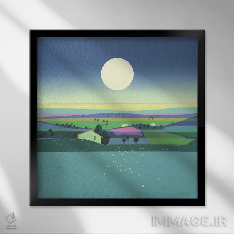 تابلو خورشید ۹ اثر بنیتو سالمرون - نمای قابدار مشکی