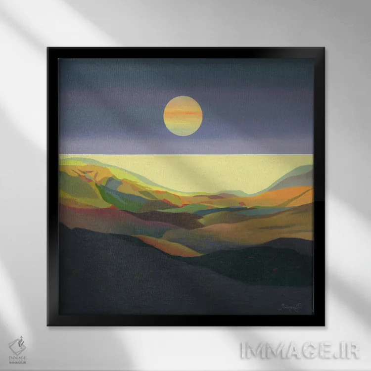 تابلو خورشید ۲ اثر بنیتو سالمرون - نمای قابدار مشکی