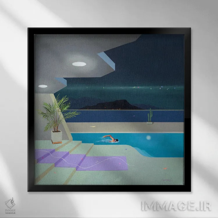 تابلو آرامش ۵ اثر بنیتو سالمرون - نمای قابدار مشکی