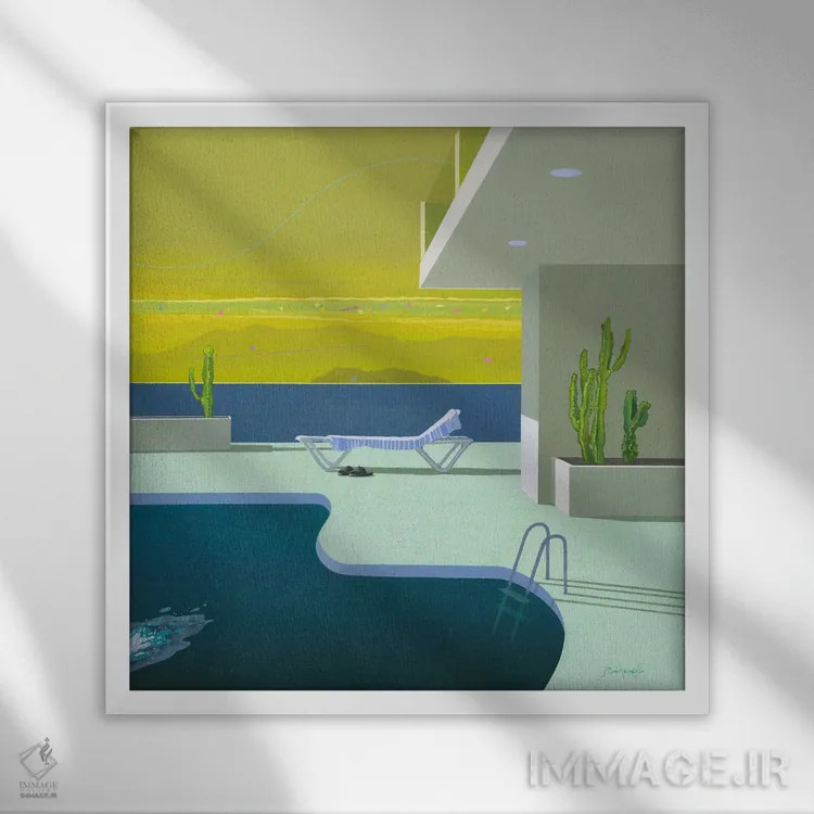 تابلو آرامش ۴ اثر بنیتو سالمرون - نمای قابدار سفید