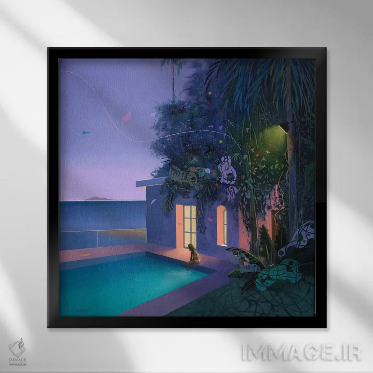 تابلو آرامش ۶ اثر بنیتو سالمرون - نمای قابدار مشکی