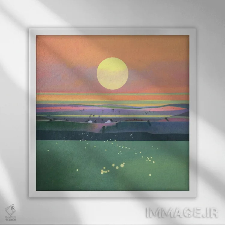 تابلو خورشید ۱۰ اثر بنیتو سالمرون - نمای قابدار سفید