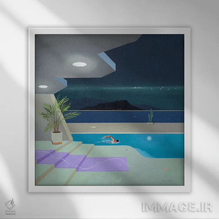 تابلو آرامش ۵ اثر بنیتو سالمرون - نمای قابدار سفید