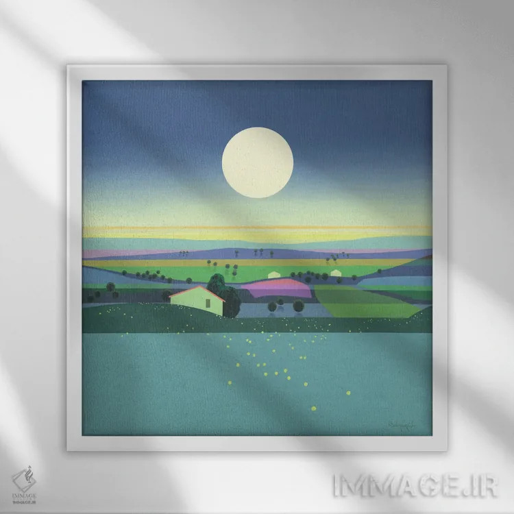 تابلو خورشید ۹ اثر بنیتو سالمرون - نمای قابدار سفید