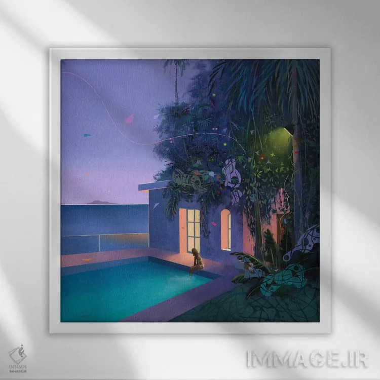 تابلو آرامش ۶ اثر بنیتو سالمرون - نمای قابدار سفید