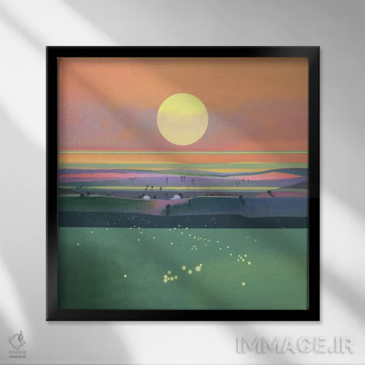 تابلو خورشید ۱۰ اثر بنیتو سالمرون - نمای قابدار مشکی