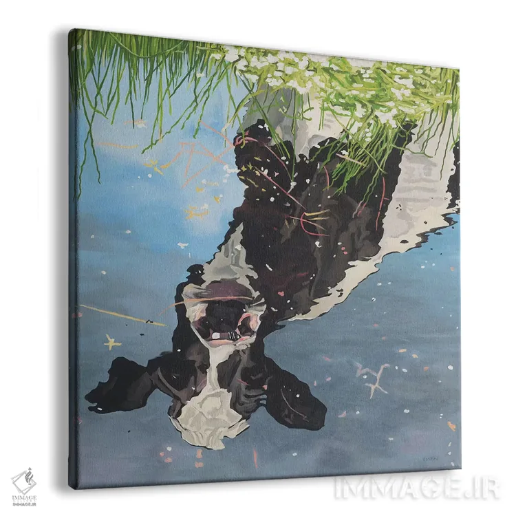 تابلو انعکاس گاو اثر کلارا باستین - نمای پرسپکتیو محصول