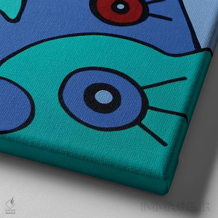 تابلو ماهی بزرگ اثر بیلی آرتیست - نمای نزدیک بافت بوم