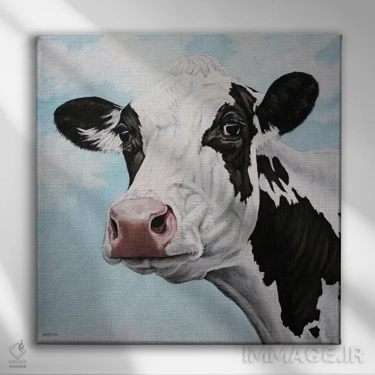 تابلو گاو شیری اثر کلارا باستین - نمای روبهرو روی دیوار
