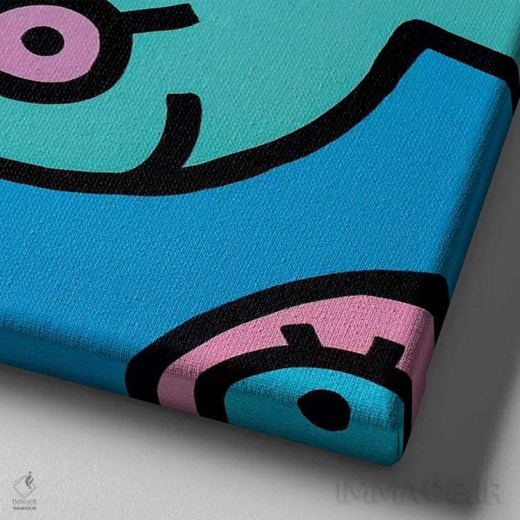 تابلو ماهی کوچک ۲ (نقاشی) اثر بیلی آرتیست - نمای نزدیک بافت بوم