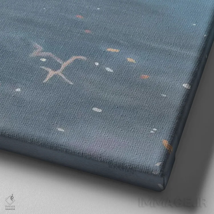 تابلو انعکاس گاو اثر کلارا باستین - نمای نزدیک بافت بوم