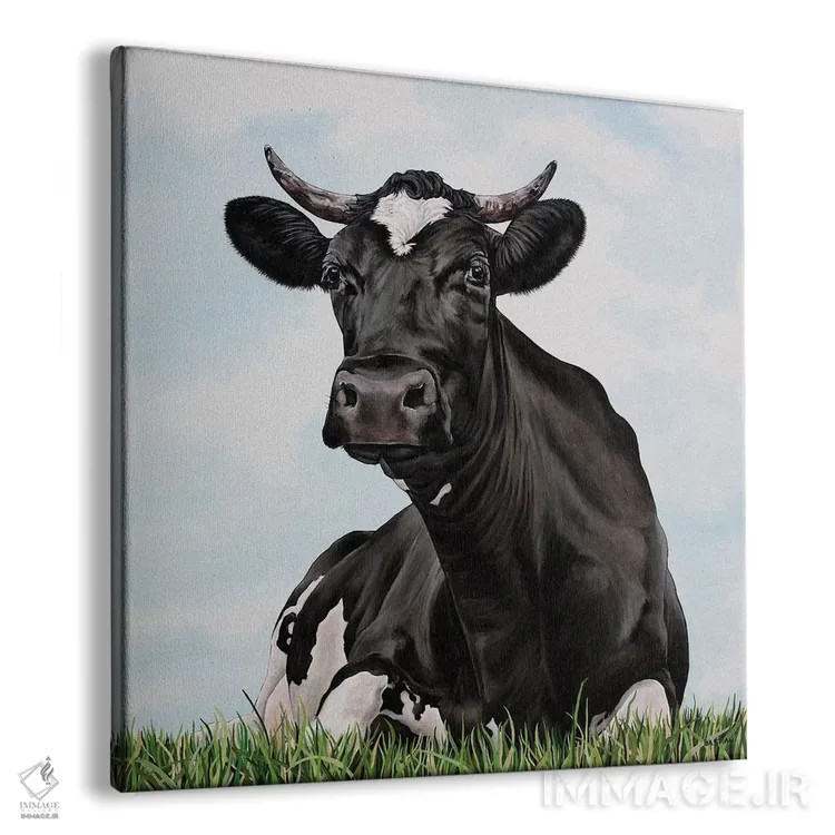 تابلو گاو علفزار اثر کلارا باستین - نمای پرسپکتیو محصول