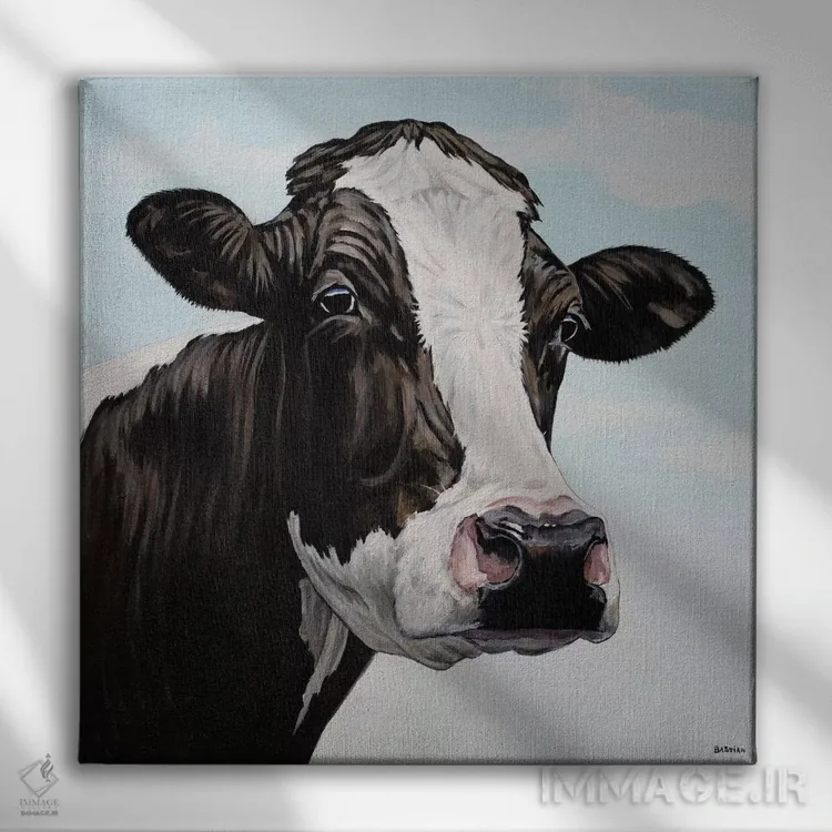 تابلو گاو موو (نام کارتونی) اثر کلارا باستین - نمای روبهرو روی دیوار