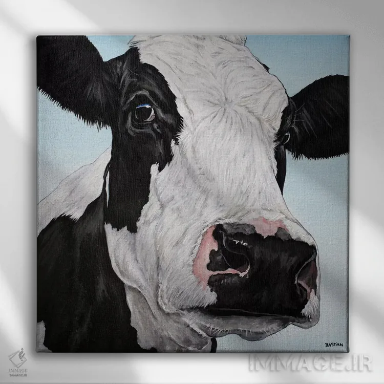 تابلو مینی (اسم گاو) اثر کلارا باستین - نمای روبهرو روی دیوار
