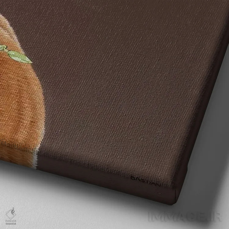 تابلو غزال محار اثر کلارا باستین - نمای نزدیک بافت بوم