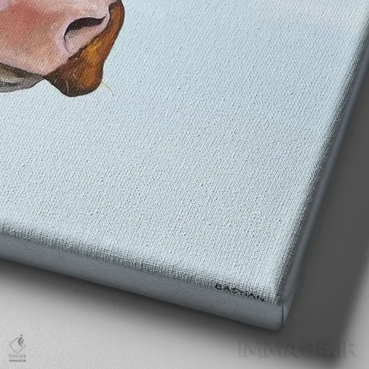 تابلو راستی (اسم حیوان) اثر کلارا باستین - نمای نزدیک بافت بوم