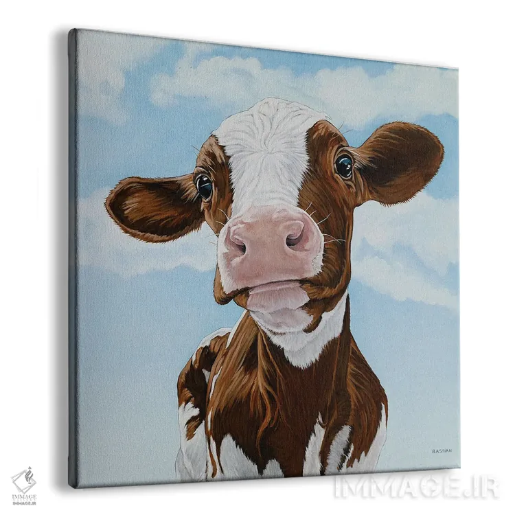 تابلو گوسالهٔ تازه متولد شده اثر کلارا باستین - نمای پرسپکتیو محصول