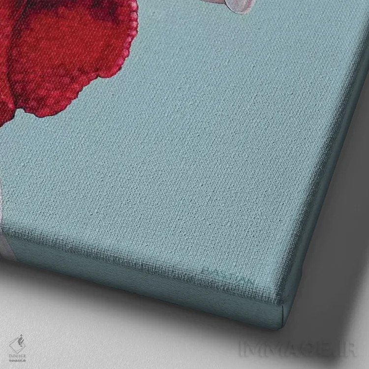 تابلو خروس سفید اثر کلارا باستین - نمای نزدیک بافت بوم