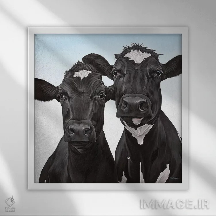 تابلو خواهران اثر کلارا باستین - نمای قابدار سفید