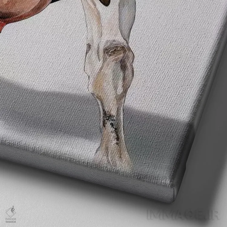 تابلو گاو آبنباتی (کارتونی) اثر کلارا باستین - نمای نزدیک بافت بوم