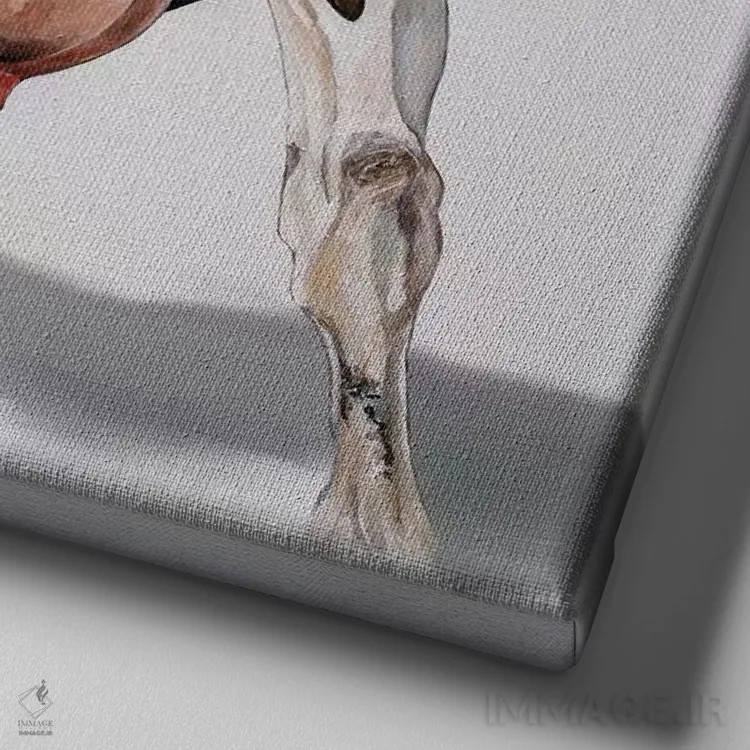 تابلو گاو آبنباتی (کارتونی) اثر کلارا باستین - نمای نزدیک بافت بوم