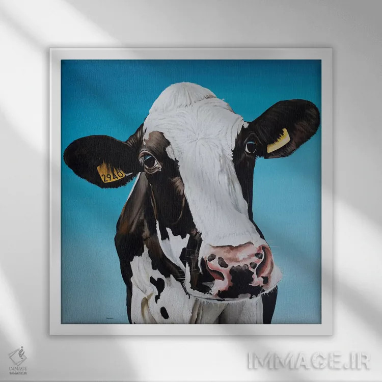 تابلو گاو ۲۹۴۰ اثر کلارا باستین - نمای قابدار سفید
