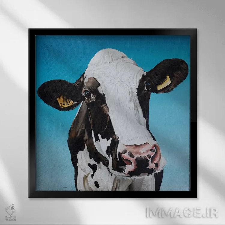 تابلو گاو ۲۹۴۰ اثر کلارا باستین - نمای قابدار مشکی