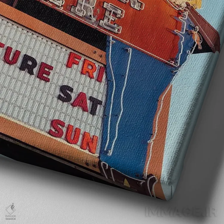 تابلو سینمای ماشین رو وینچستر اثر بثانی یانگ - نمای نزدیک بافت بوم