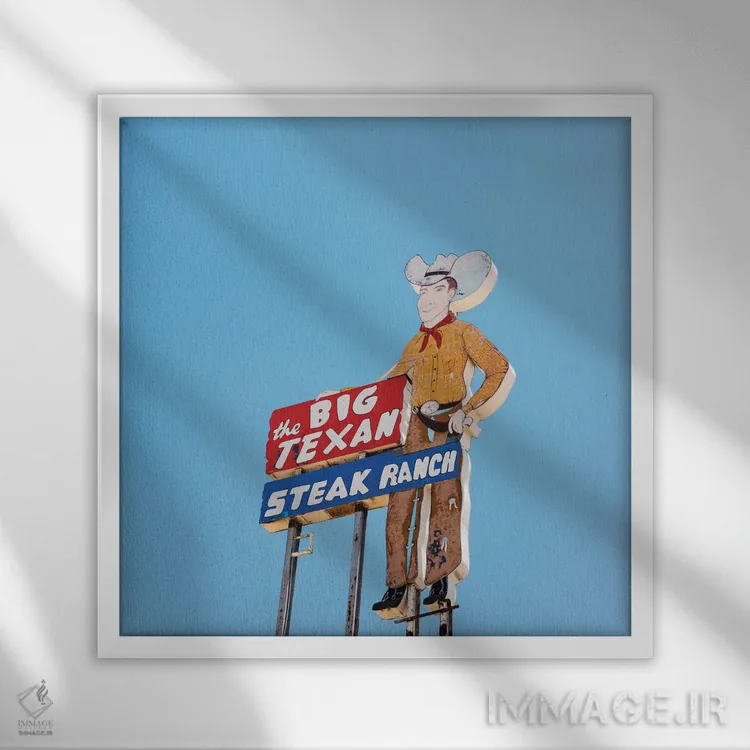 تابلو تکزاسی بزرگ اثر بثانی یانگ - نمای قابدار سفید