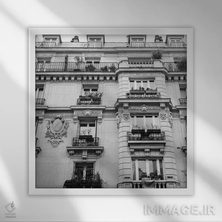 تابلو معماری پاریس اثر بثانی یانگ - نمای قابدار سفید