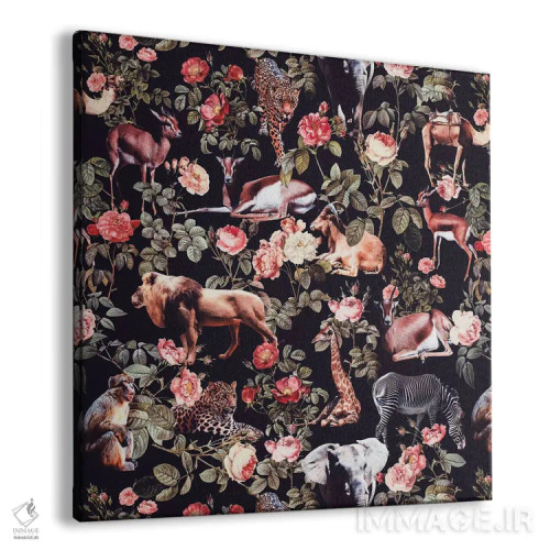 تابلو طرح حیوانات و گلها اثر برجو کورکمازیورک - نمای پرسپکتیو محصول