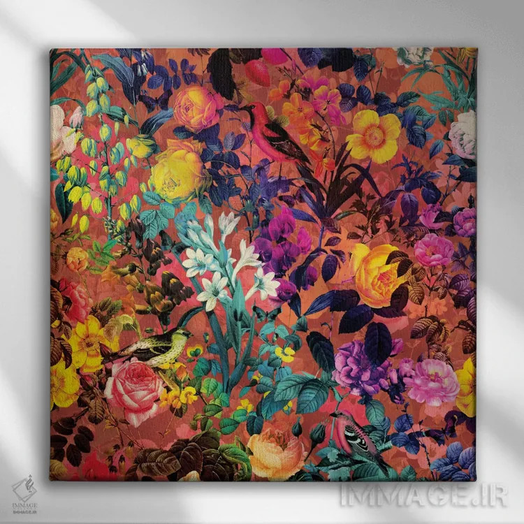 تابلو گل و پرنده II اثر برجو کورکمازیورک - نمای روبهرو روی دیوار