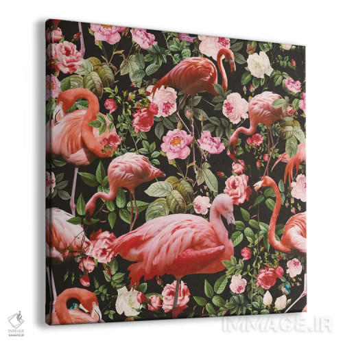 تابلو طرح گل و فلامینگو اثر برجو کورکمازیورک - نمای پرسپکتیو محصول