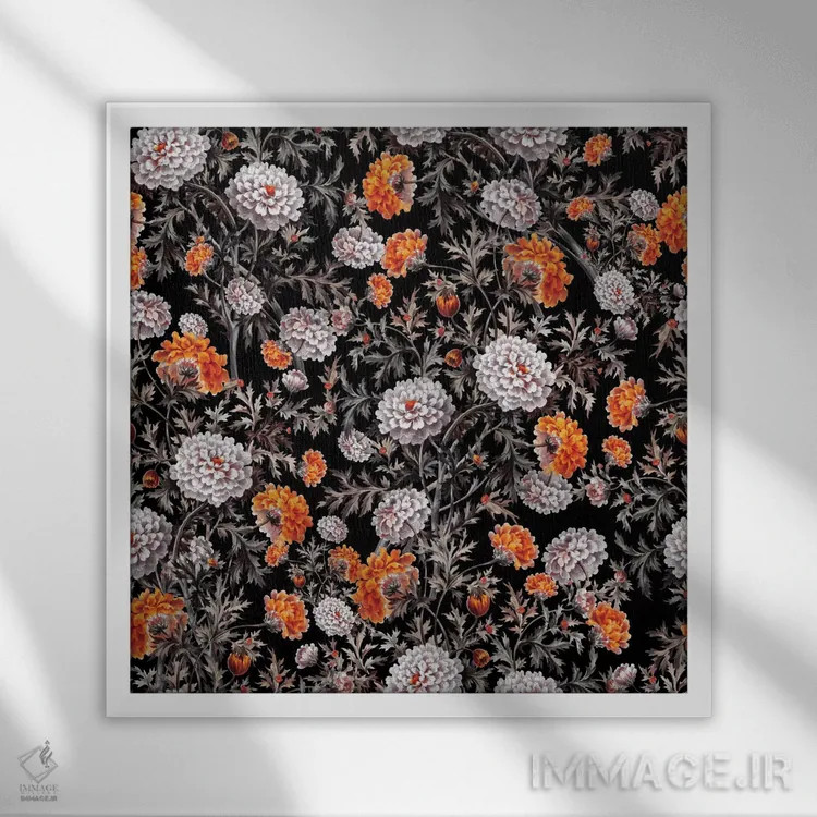 تابلو باغ عجیب و غریب اثر برجو کورکمازیورک - نمای قابدار سفید