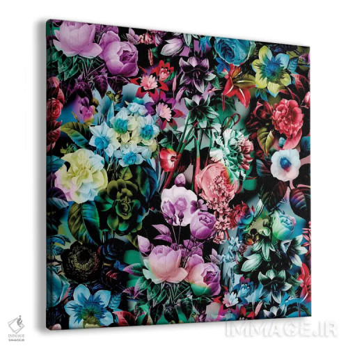 تابلو طرح گلدار چندرنگ اثر برجو کورکمازیورک - نمای پرسپکتیو محصول