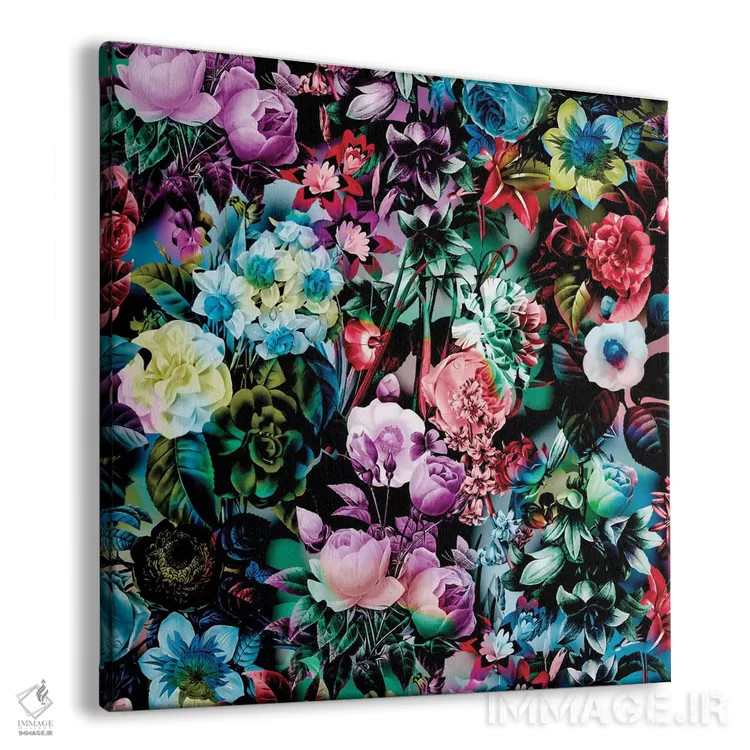 تابلو طرح گلدار چندرنگ اثر برجو کورکمازیورک - نمای پرسپکتیو محصول