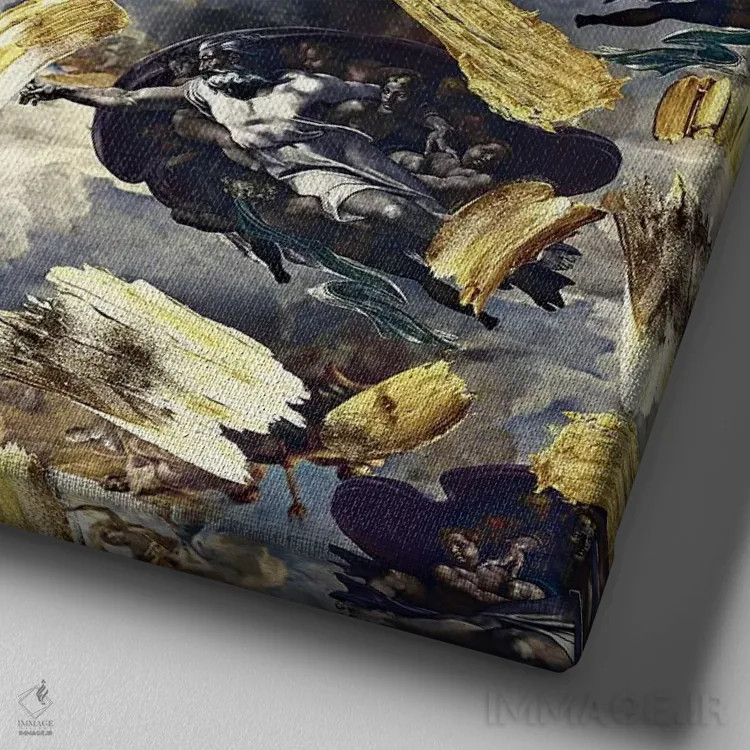 تابلو کلیسای سیستین (ایتالیا) اثر برجو کورکمازیورک - نمای نزدیک بافت بوم