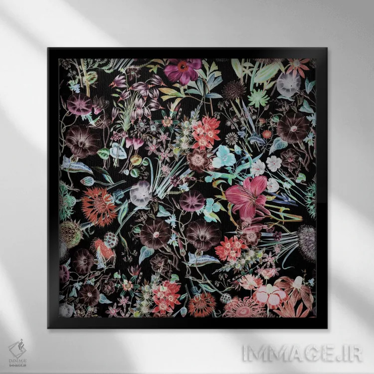تابلو باغ گل اثر برجو کورکمازیورک - نمای قابدار مشکی