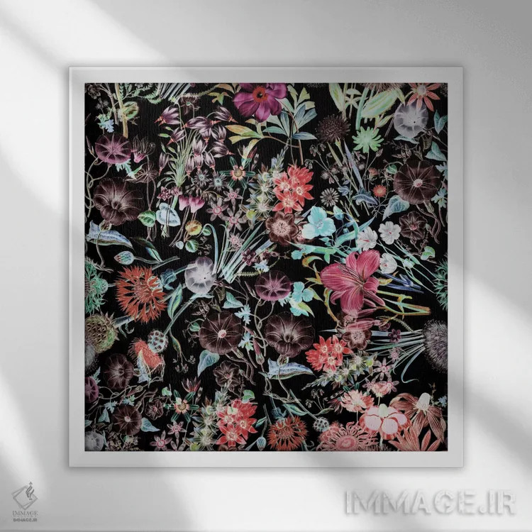 تابلو باغ گل اثر برجو کورکمازیورک - نمای قابدار سفید