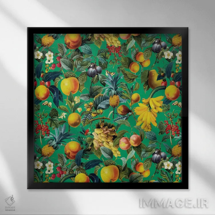 تابلو طرح میوه اثر برجو کورکمازیورک - نمای قابدار مشکی