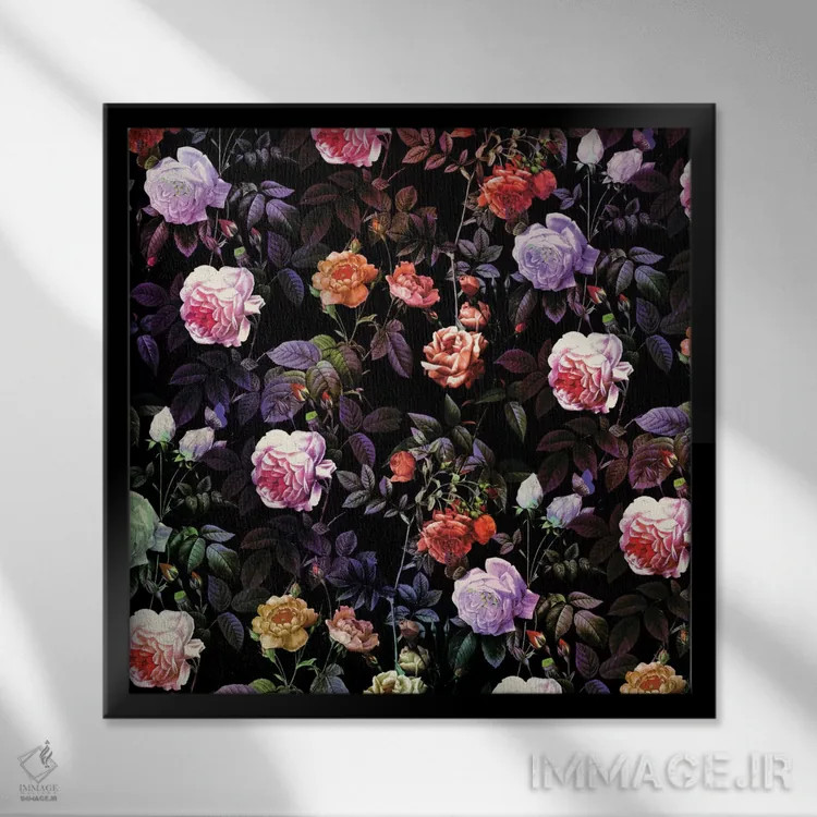 تابلو جنگل شب شماره ۳ اثر برجو کورکمازیورک - نمای قابدار مشکی