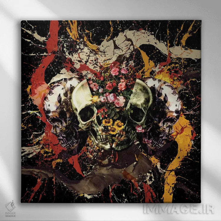 تابلو جمجمه شماره ۱ اثر برجو کورکمازیورک - نمای روبهرو روی دیوار
