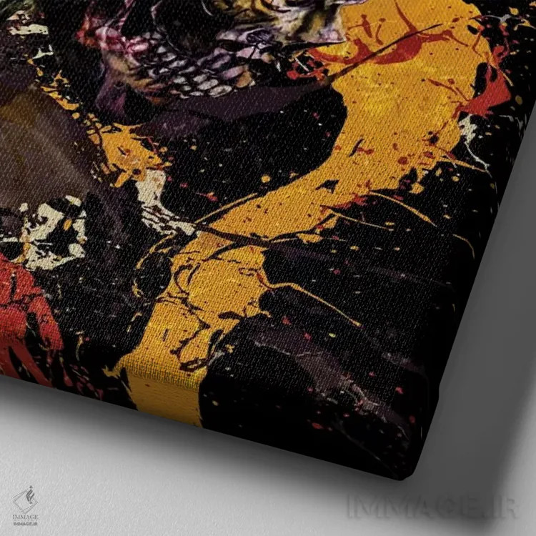 تابلو جمجمه شماره ۱ اثر برجو کورکمازیورک - نمای نزدیک بافت بوم