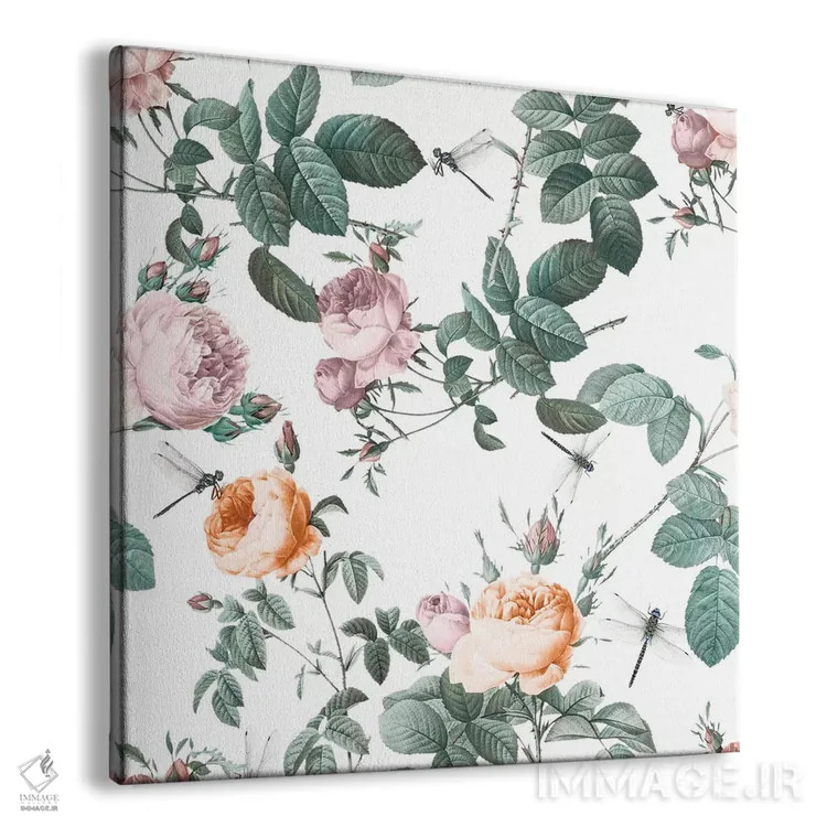 تابلو گلها و سنجاقکها اثر برجو کورکمازیورک - نمای پرسپکتیو محصول