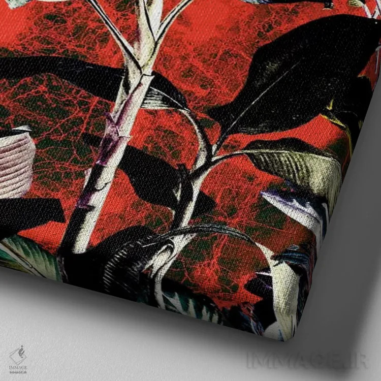 تابلو جنگل گرمسیری شماره ۲ اثر برجو کورکمازیورک - نمای نزدیک بافت بوم