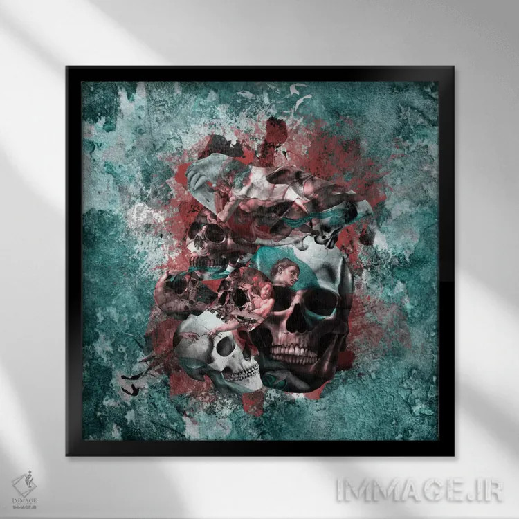 تابلو آفرینش آدم (نقاشی معنویتی) اثر برجو کورکمازیورک - نمای قابدار مشکی