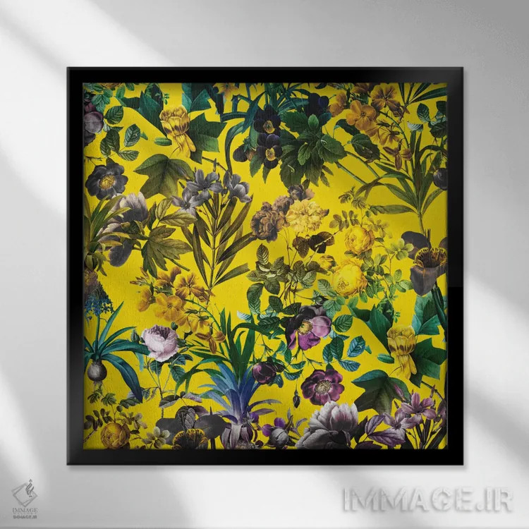 تابلو جنگل گرمسیری شماره ۱ اثر برجو کورکمازیورک - نمای قابدار مشکی