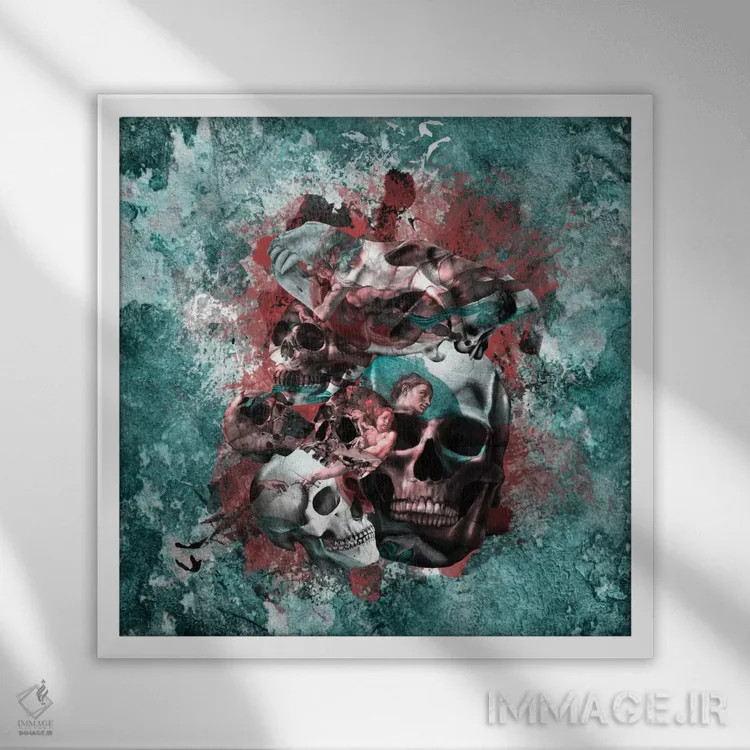 تابلو آفرینش آدم (نقاشی معنویتی) اثر برجو کورکمازیورک - نمای قابدار سفید