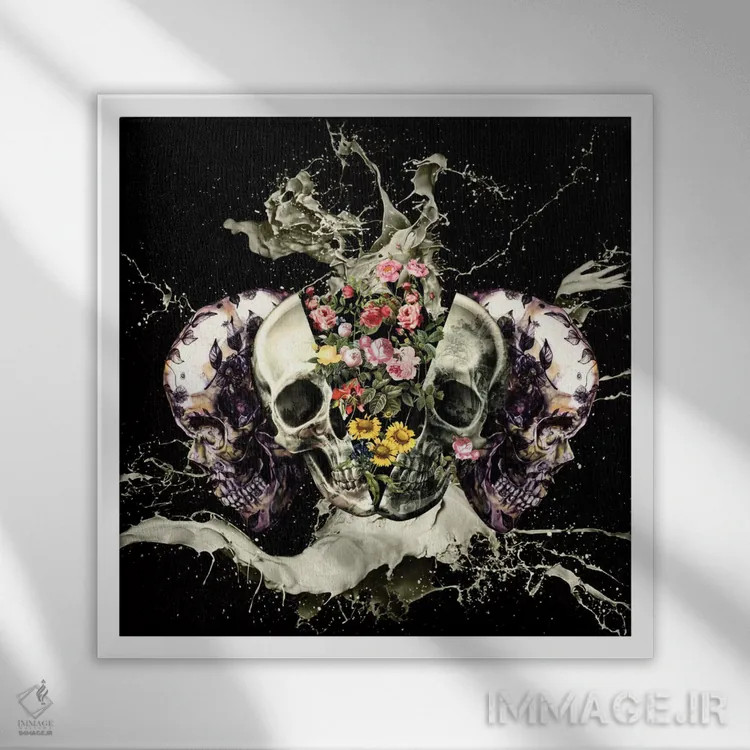 تابلو جمجمه شماره ۲ اثر برجو کورکمازیورک - نمای قابدار سفید